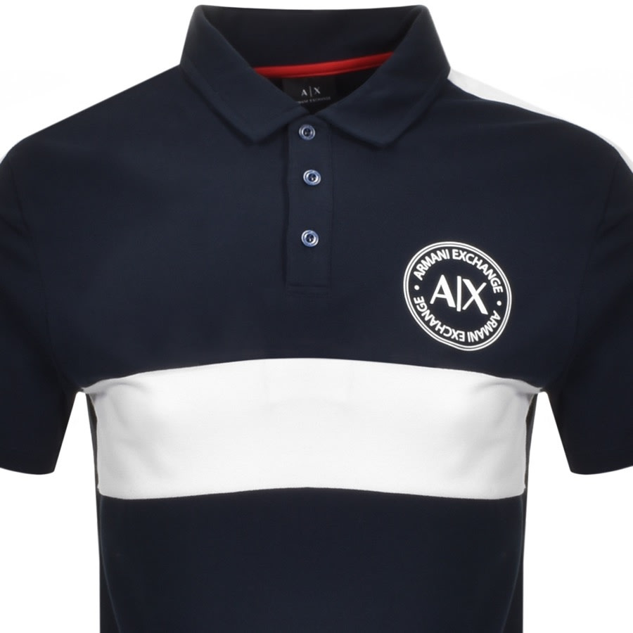 Alternative Image for ProductArmani Exchange Short Sleeve Polo T Shirt Navy2